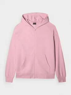 Damska bluza dresowa rozpinana z kapturem 4F 4FWMM00TSWSF1763 - różowa - Bluzy sportowe damskie - miniaturka - grafika 1