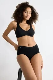 Figi damskie (2pack) klasyczne z wysokiej jakości bawełny czarne Basic+ Midi Sloggi - Majtki damskie - miniaturka - grafika 1