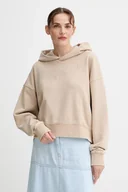 Bluzy damskie - G-Star bluza bawełniana damska kolor beżowy z kapturem gładka D27726.D969 - miniaturka - grafika 1