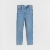 Spodnie i spodenki dla dziewczynek - Reserved - Jeansy slim - Niebieski - miniaturka - grafika 1
