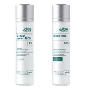 Dottore KURACJA REGENERUJĄCA 2019 Zestaw Retino Forte 50ml + C-flush RICH 50ml - Zestawy kosmetyków damskich - miniaturka - grafika 1