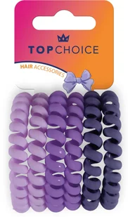 TOP CHOICE Gumki do włosów - odcienie fioletu (20032) 1 op. - 6 szt. - Ozdoby do włosów - miniaturka - grafika 1