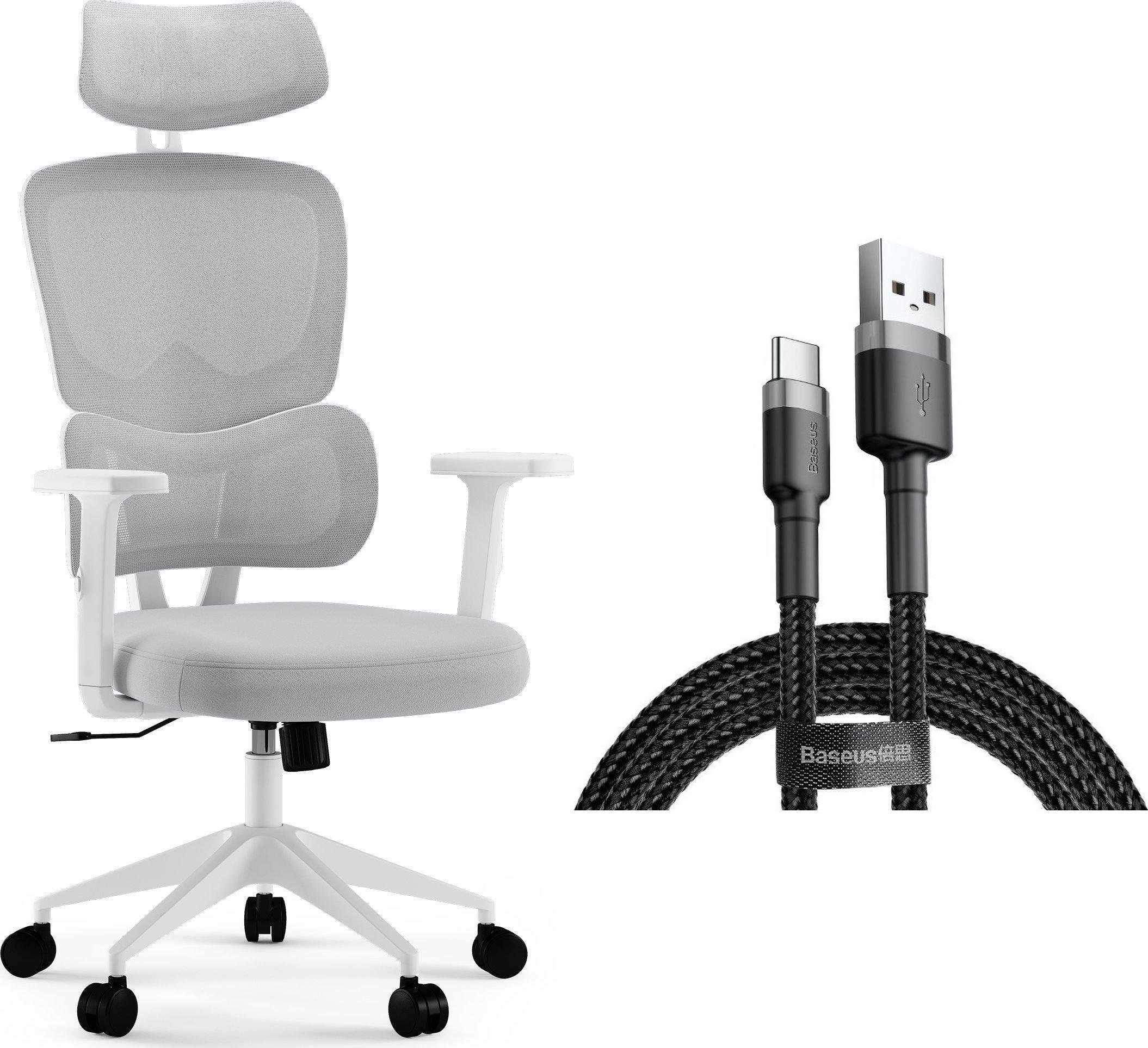 Krzesło biurowe SENSE7 Veno Białe + kabel usb