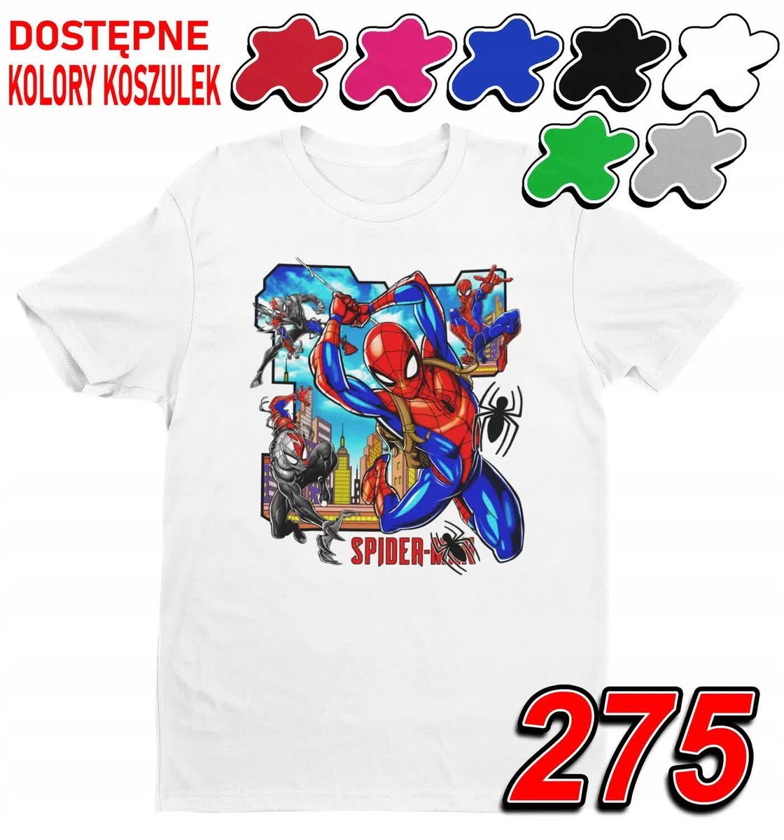 Dziecięca Koszulka T-Shirt Z Nadrukiem Avengers Spiderman Marvel -M 134-140