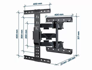 GEMIRD REGULOWANY UCHWYT ŚCIENNY LCD 32"-65" VESA MAX 400 X 400MM, DO 36KG - Uchwyty do telewizora - miniaturka - grafika 2