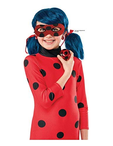 Rubies Rubie's oficjalny zestaw akcesoriów dla dzieci, unisex, I-300295, motyw: Wilk z brokatem + Yoyo + kolczyki Miraculous Ladybug-I-300295, wielokolorowe