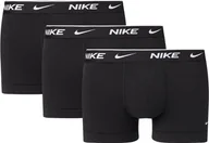 Majtki męskie - Bokserki męskie NIKE, 3-pak - kąpielówki, logo w pasie, bawełna elastyczna, czarny M - miniaturka - grafika 1