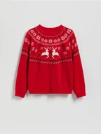 Bluzy dla chłopców - Reserved - Świąteczny sweter - czerwony - miniaturka - grafika 1