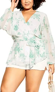 CITY CHIC Damska bluzka plus size Rosie, Miętowa delikatna róża, 46-Plus - Bluzki damskie - miniaturka - grafika 1