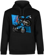 Bluzy męskie - BLUZA MĘSKA Z KAPTUREM DLA MOTOCYKLISTY BMW S1000 RR MOTO CZARNA R-S A605 - miniaturka - grafika 1
