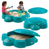 Place zabaw - LITTLE TIKES PIASKOWNICA OGRODOWA DO ZABAWY Z POKRYWĄ ŻÓŁW 2 SIEDZISKA - miniaturka - grafika 1