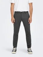 Spodnie męskie - Only & Sons Chinosy 22022911 Szary Tapered Fit - miniaturka - grafika 1
