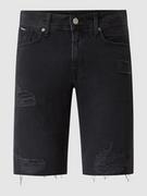 Spodenki męskie - Szorty jeansowe o kroju tapered fit z bawełny - miniaturka - grafika 1