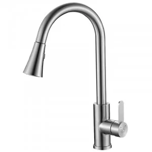 LAVEO BAB 269U BONA Bateria zlewozmywakowa stojąca z wylewką U Jednouchwytowa Sposób montażu: stojący Głowica: 35 mm Zasięg wylewki: 223 mm Wykończenie: stal - Baterie kuchenne - miniaturka - grafika 1