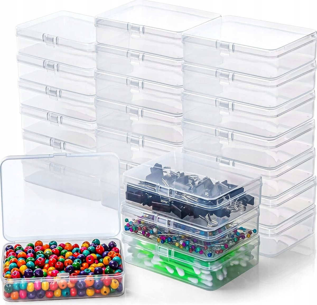 PUDEŁKA PRZEZROCZYSTE 24 SZTUKI 115X85X28CM MINI ETUI ORGANIZER SCHOWEK