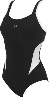 Stroje kąpielowe - Arena Makimurax Jednoczęściowy strój kąpielowy Low Miseczka C Kobiety, black-white DE 38 US 34 2020 Stroje kąpielowe 28813-51-38 - grafika 1