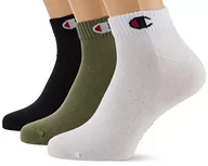 Skarpetki damskie - Champion Unisex dziecięce skarpety Core - Junior 3PP Quarter, Multicolore (Verde canna di fucile/Bianco/Nero), 39-42 EU (6-8 UK) - miniaturka - grafika 1