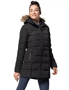 Płaszcze damskie - Jack Wolfskin damskie Baffin Island Coat puchowa, płaszczyk wiatroodporny, oddychający,, czarny, l 1203332-6000004 - grafika 1