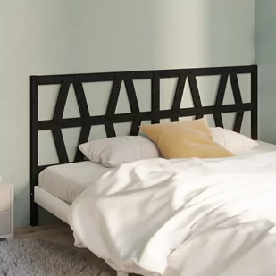 Lumarko Wezgłowie łóżka, czarne, 206x4x100 cm, lite drewno sosnowe - Inne meble do sypialni - miniaturka - grafika 1