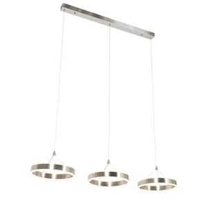 QAZQA Stalowa lampa wisząca podłużna z 3-stopniowym ściemnianiem LED 3-punktowym - Lyani - Lampy sufitowe - miniaturka - grafika 1