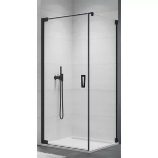 SanSwiss Cadura drzwi prysznicowe 90 cm prawe czarny mat/szkło przezroczyste CA1CD0900607 - Ścianki i drzwi prysznicowe - miniaturka - grafika 1