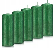 Świece - Świece ozdobne zielone walec kokon 15/6 zestaw 5 - miniaturka - grafika 1