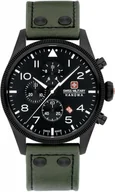 Zegarki męskie - Zegarek męski SWISS MILITARY SMWGC0000430 zielony klasyczny - miniaturka - grafika 1