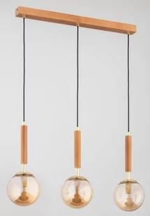 Tori lampa wisząca 3-punktowa złota/drewno 62317 - Lampy sufitowe - miniaturka - grafika 1