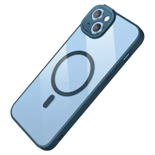 Zestaw ochronny Baseus Frame przeźroczyste etui magnetyczne i szkło hartowane do iPhone 14 (niebieski) - Etui i futerały do telefonów - miniaturka - grafika 4