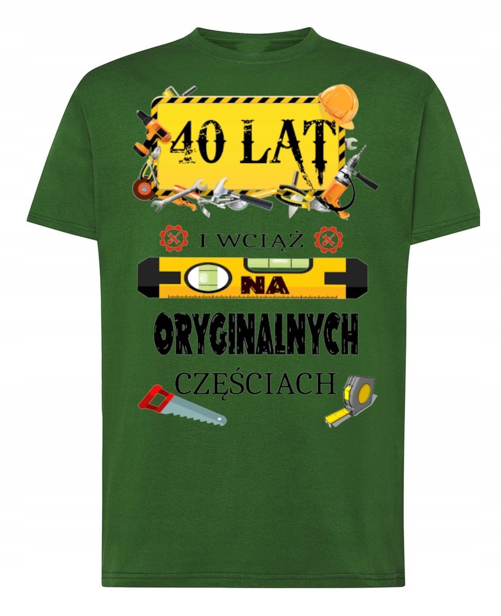 Koszulka T-Shirt na 40 Urodziny Prezent 40LAT L