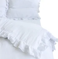 Kołdry i poduszki dla dzieci - Pościel Muślinowa Z Falbanką Komplet Biała Dziecięca 140X200 Cm + Poduszka 70X80 Cm - miniaturka - grafika 1
