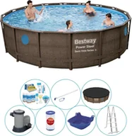 Baseny ogrodowe - Basen Combi Deal - Bestway Power Steel Swim Vista Rund 488x122 cm - miniaturka - grafika 1