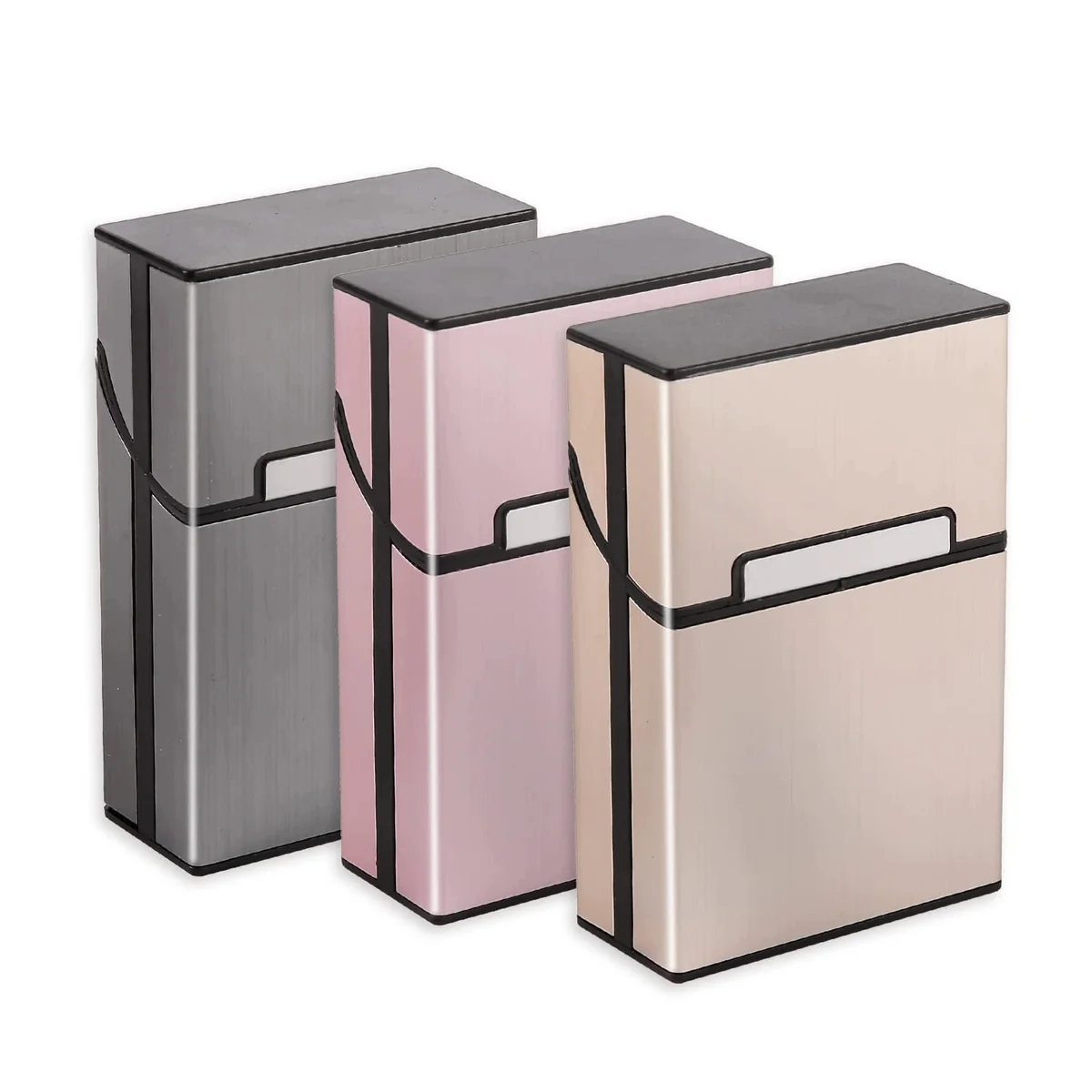 PAPIEROŚNICA 3 SZTUKI METALOWA ALUMINIOWA OCHRONA ETUI PUDEŁKO