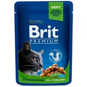 Mokra karma dla kotów - Brit Premium Cat Adult Kurczak Sterilised Saszetka 100G - miniaturka - grafika 1