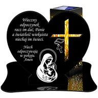 Lampiony i znicze - ZNICZ SOLARNY LED WIECZNY PODSTAWKA NA CMENTARZ GRÓB lampka Serce 3D - miniaturka - grafika 1