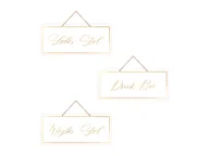 Wesele i ślub - Tabliczki wiszące z napisami - 13 x 30 cm - 3 szt. - miniaturka - grafika 1