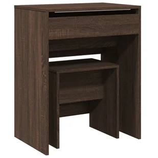 vidaXL Toaletka z taboretem w kolorze brązowego dębu 60x40x113,5 cm - Toaletki - miniaturka - grafika 1