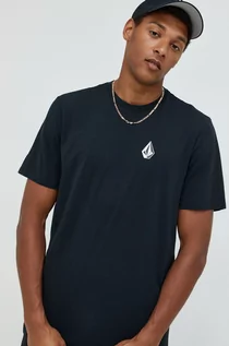 Koszulki męskie - Volcom t-shirt bawełniany kolor czarny z nadrukiem - grafika 1