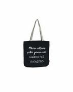 Torebki damskie - Econanos Econanos Hellobags2019 płócienna i plażowa torba na zakupy, 38 cm, czarna (NEGRO) N-003-MIRAATRÁS - miniaturka - grafika 1