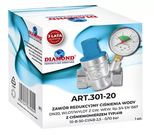 Zawór redukcyjny ciśnienia wody 3/4" z ciśnieniomierzem ART.301-20 DIAMOND - Akcesoria hydrauliczne - miniaturka - grafika 4