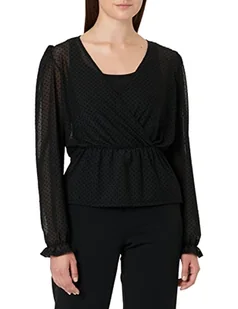 ONLY Damska bluzka ONLCAMMI L/S MESH TOP JRS, czarna, XL, Czarny, XL - Bluzki damskie - miniaturka - grafika 1