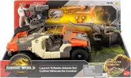 Figurki dla dzieci - Zestaw Mattel Jurassic World Launch 'N Battle Vehicle Set Auto Samochód - miniaturka - grafika 1