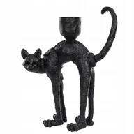Świeczniki - ŚWIECZNIK KOT kandelabr czarny mat do salonu sypialni - miniaturka - grafika 1
