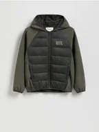 Kurtki i płaszcze dla chłopców - Reserved - Pikowana kurtka - ciemnozielony - miniaturka - grafika 1