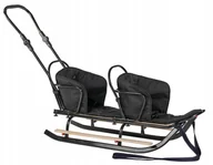 Sanki i ślizgacze - Polskie SANKI DUO CZARNE MATERACYK CZARNY dla dzieci Bliźniaki MOCNE - miniaturka - grafika 1