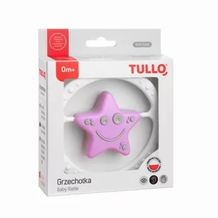 Grzechotka sensoryczna Gwiazdka różowo-szara w pudełku 170 TULLO - Grzechotki dla dzieci - miniaturka - grafika 1