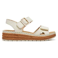 Sandały damskie - RIEKER 62760-60 Ivory - miniaturka - grafika 1