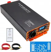 Zasilacze awaryjne UPS - DATOUBOSS Zdalnie sterowany konwerter napięcia Pure Sine 1500W 24V EU USB - miniaturka - grafika 1