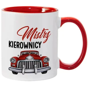 Kubek Biało Czerwony MISTRZ KIEROWNICY Na Prezent Do Pracy Zabawne Wzory - Kubki - miniaturka - grafika 1
