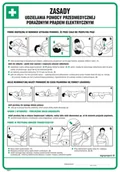 Instrukcje stanowiskowe BHP - DD011 ZASADY UDZIELANIA POMOCY PRZEDMEDYCZNEJ PORAŻONYM PRĄDEM ELEKTRYCZNY, PN - PŁYTA PCV 1MM; (245X350MM) - miniaturka - grafika 1